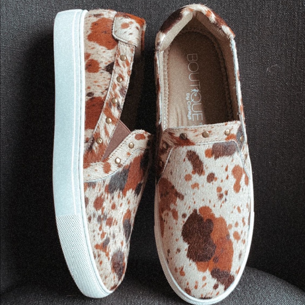 Cow hide sneakers/slip on shoes